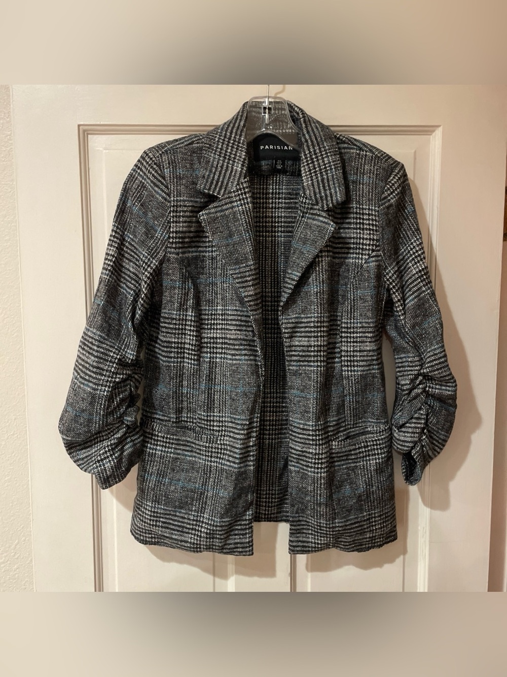Parisian Plaid Cropped Blazer Jacket Size 8
